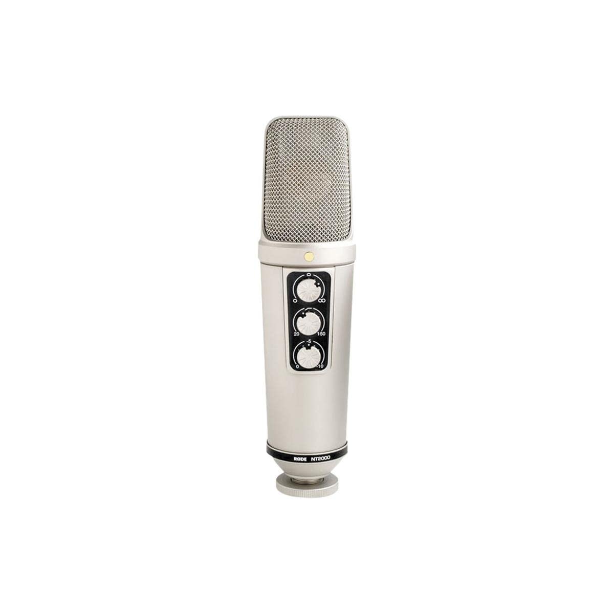RØDE NT2000 Micrófono de condensador cardioide de gran diafragma versátil RØDE NT2000 con patrón polar infinitamente variable, atenuador y filtro paso alto para grabación de voces e instrumentos