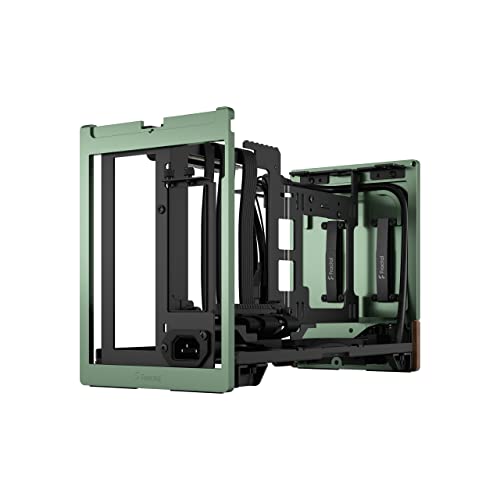 Fractal Design Terra Jade - Wood Walnut Front Panel - Small Form Factor - mITX Gaming Case – PCIe 4.0 Riser Cable – USB Type-C - Anodized Aluminum Panels