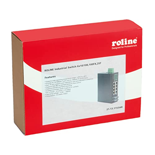 ROLINE Industrial Switch, 6X RJ-45, 2X ST, unmanaged - Switch de Red (6X RJ-45, 2X ST, unmanaged, Bidireccional Completo (Full Duplex))