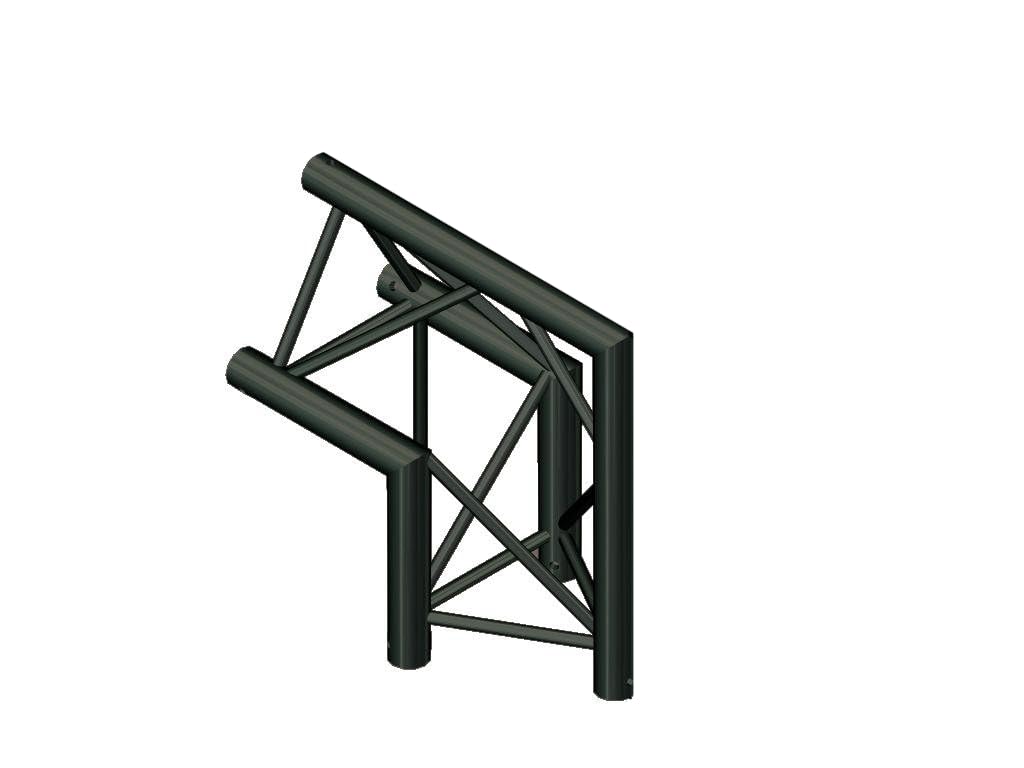 Alutruss ángulo de 2 vías 90 grados de conexión en T para enrejado americano, negro S-Pac 24