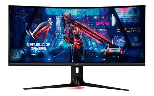 ASUS ROG Strix XG349C - Monitor de Gaming Curvo 34 Pulgadas, UWQHD (3440 x 1440, OC. a 180 Hz, 1 ms MPRT, Extreme Low Motion Blur Sync, USB de Tipo C, 135% sRGB, G-Sync, DisplayHDR 400), Negro