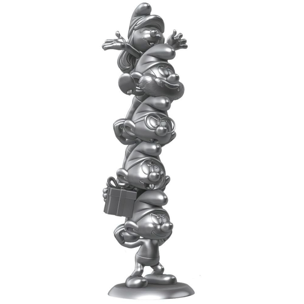 Plastoy Collectoys - Columna de Pitufos de Plata