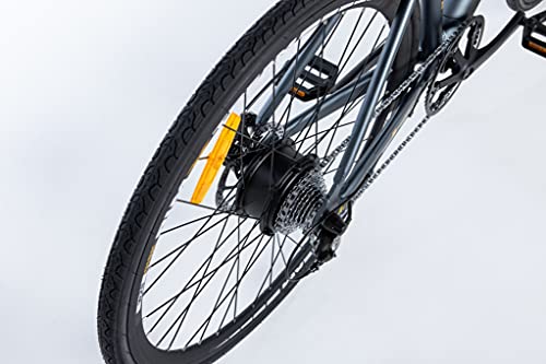 Moma Bikes E-ROAD28, Full Shimano Altus 8v, Frenos de Disco Hidráulicos, Batería Litio Samsung integrada y Extraible de 36V 10Ah
