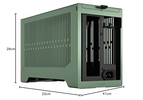 Fractal Design Terra Jade - Wood Walnut Front Panel - Small Form Factor - mITX Gaming Case – PCIe 4.0 Riser Cable – USB Type-C - Anodized Aluminum Panels