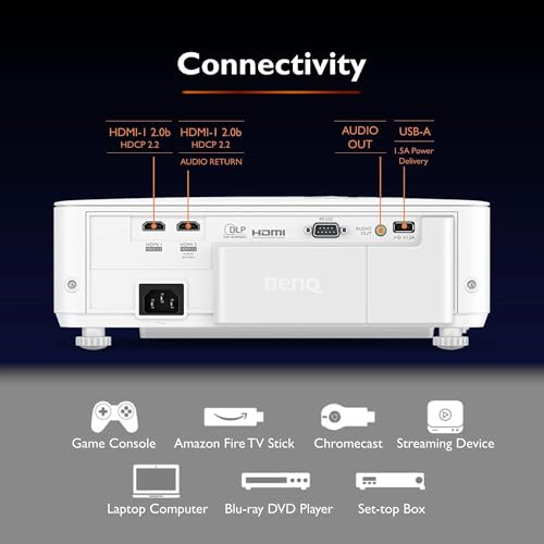 BenQ TK700 Proyector para Juegos 4K HDR con HDMI 2.0 * 2 | 60hz @ 4K | 240hz @ 1080p | 3200 Al | Modo de Juego | Altavoz de cámara 5W | 2D Keystone | 3D | PS5 | Xbox Series X