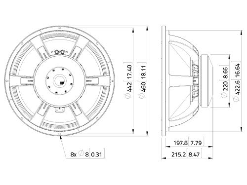 Lavoce - Subwoofer de Hierro de 18 Pulgadas, Multicolor, Talla única