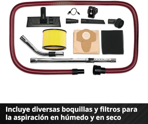Einhell Professional Aspirador de seco-húmedo con batería TP-VC 36730 S Auto-Solo Power X-Change (iones de litio, 36 V, función de conectividad, función ECO/BOOST, sin batería ni cargador)