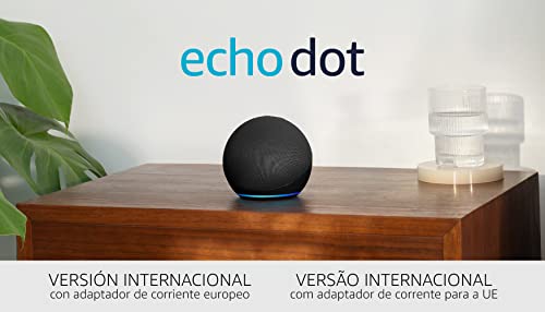 Echo Dot (5.ª generación, modelo de 2022) | versión internacional | Altavoz inteligente con Alexa | Antracita | No disponible en portugués (Portugal)