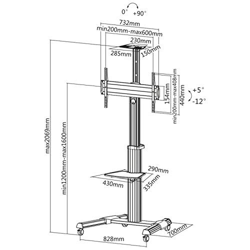 ROLINE Soporte Enrollable para LCD/TV, Plata, hasta 50 kg