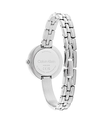 Calvin Klein Reloj Analógico de Cuarzo para Mujer Colección Bangled con Correa de Acero Inoxidable Plateada - 25200278