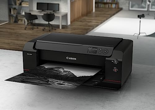 Canon ImagePROGRAF PRO-1000 Impresora Fotográfica Profesional, Sistema de Inyección de Tinta, WiFi, 12 Cartuchos de Tinta, hasta A2, Optimizador de Color, Impresión de Alta Velocidad, Negro