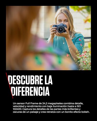 CANON EOS R8 Cámara Mirrorless Body, Cámara Evil Full Frame (24,2 MP) -6.5 EV, Vídeo 4K 60 fps, Dual Pixel CMOS AF II, Pantalla Táctil de Ángulo Variable, Negro - 2X Batería