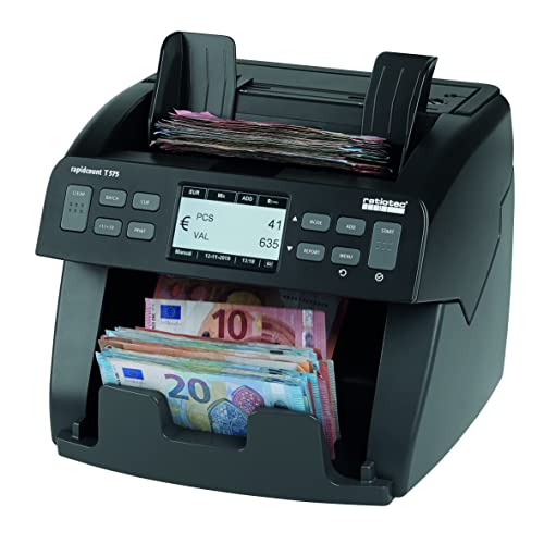 Contadora de billetes ratiotec rapidcount T 575 - Contadora de piezas y valores con control de autenticidad del 100% para volúmenes de recuento medianos y grandes.