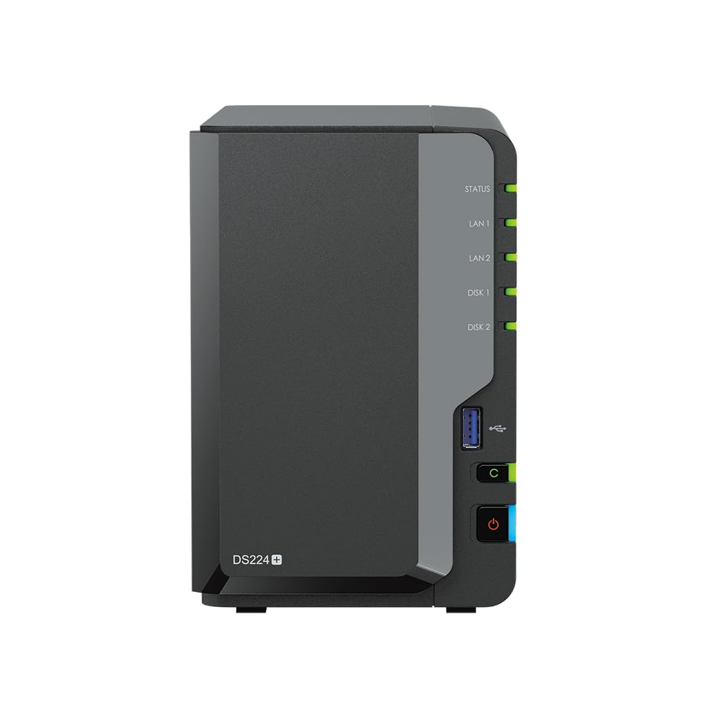 Synology DS224+ 6GB NAS 16TB (2X 8TB) HAT3300, ensamblado y Probado con SE DSM Instalado