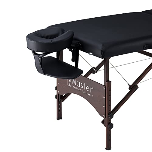 Master Massage Cama portátil Argo de 71 cm, patas de madera de nogal, bolsa de transporte, camilla de masaje, para cosméticos, terapia, cama de tratamiento, tatuaje, cama plegable, madera ultraligera,