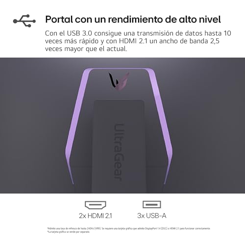 LG 32GS95UE-B.AEU - Monitor Ultragear OLED, 32", (3840x2160), 16:9, 1200000:1, 240 Hz, 0,03ms, G-Sync, FreeSync Premium Pro, Antideslumbrante, Curvatura Óptima, Tecnología MLA+, Negro