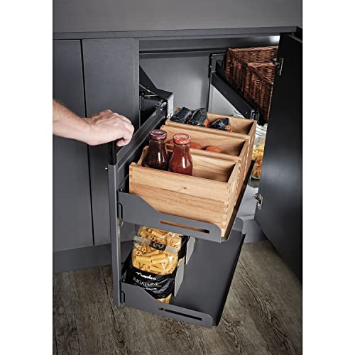 PEKA 300.0580.43 Libell Magic Corner Comfort, dirección Derecha Softstop KB 900 mm, Acero Antracita, Plata