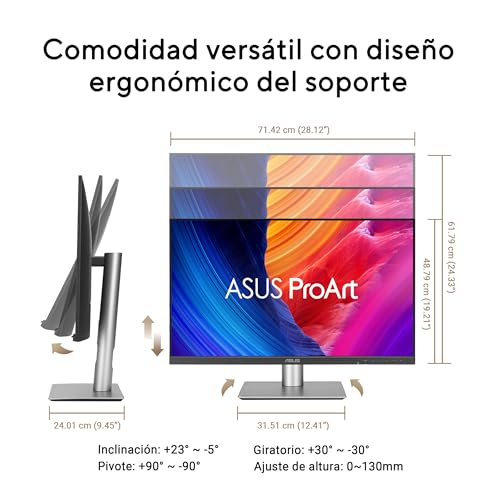 ASUS ProArt Display 6K PA32QCV - Monitor Profesional de 31,5", IPS, 6K (6016 x 3384), 98% DCI-P3, LuxPixel AGLR, ΔE<2, Calman, Thunderbolt 4, VESA DisplayHDR 600, KVM, DisplayWidget Center