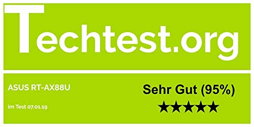 ASUS Router WLAN Pro para videojuegos RT-AX88U (estándar WiFi 6 AX6000, MU-MIMO, OFDMA, protección AI, motor de juegos, QoS adaptable, 8 veces Gigabit, USB 3.1)