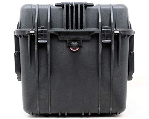 Peli 0340 contenedor de Transporte Profundo con Asas Laterales, asa retráctil y Ruedas robustas, IP67 estanco, 96L de Capacidad, Fabricado en EE.UU., con Espuma Personalizable, Color Negro