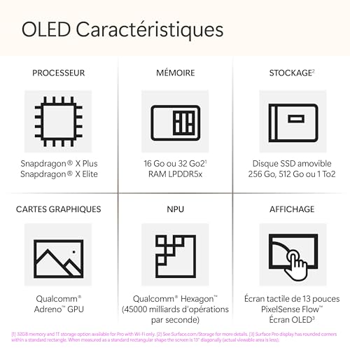 Microsoft Surface Pro (Cargador no Incluido), Copilot Plus PC, Pantalla táctil OLED 13, Snapdragon X Elite, 16 GB RAM, SSD 512 TB, Modelo, 11ª edición, Azul Zafiro