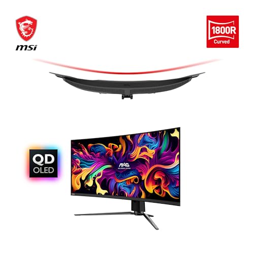 MSI mag 341CQP QD-OLED Monitor Gaming Curvo UWQHD de 34", 1800R, Panel Quantum Dot OLED 3440 x 1440, 175Hz / 0.03ms, 99% DCI-P3, ΔE≤2, DisplayHDR True Black 400, KVM, DP 1.4a, HDMI 2.1, USB Tipo-C