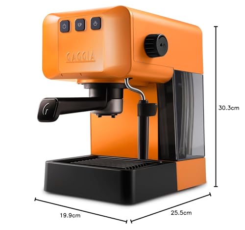 Gaggia EG2109 Orange, Cafetera Espresso Manual para Café Molido o Monodosis, sistema POD para Espressos Cremosos con Monodosis, Preinfusión Automática, Nuevo Modelo 2023, 100% Made in Italy