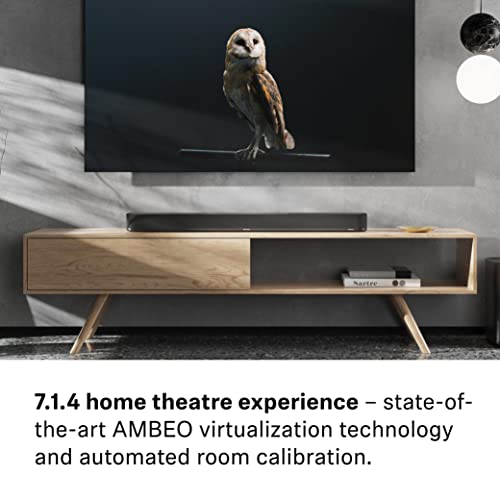 Sennheiser AMBEO Soundbar Plus para TV y Música - Sonido Envolvente 3D Inmersivo, Configuración de Altavoces Virtual 7.1.4, Subwoofers Dobles Integrados, Conexión Streaming Avanzada
