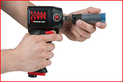KS Tools 515.1150 1/2" Atornillador de impacto neumático de alta potencia miniMONSTER Xtremelight con 1.390 Nm