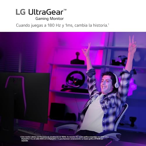 LG 32GS60QC-B - Monitor Ultragear, 32 Pulgadas QHD, 2560 x 1440, Panel VA, 16:9, HDMI, 1 ms, 180Hz, FreeSync, Conectividad Universal, Color Morado Grisáceo