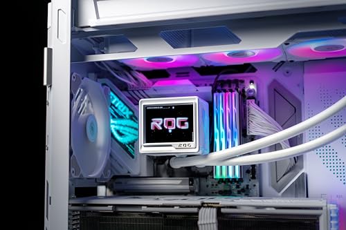 ASUS ROG Ryujin III 360 ARGB Extreme White Sistema de refrigeración AiO con Bomba Asetek Gen8 V2, Ventiladores magnéticos Reforzados, LCD de 3.5'', monitorización del Hardware y GIF Personalizados