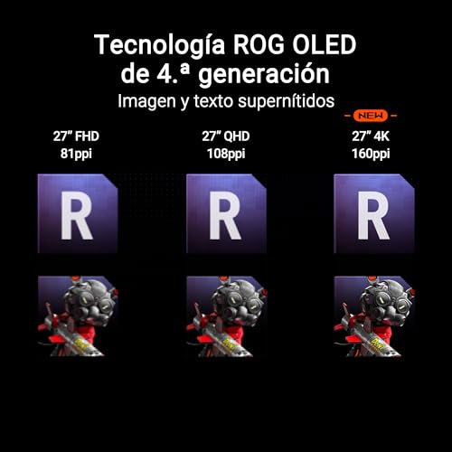ASUS ROG Swift OLED PG27UCDM - Monitor Gaming de 27" 4K QD-OLED, 240Hz, 0.03ms, Anti-Flicker 2.0, disipador de Calor, Care Pro, Neo Proximity Sensor, DisplayWidget Center, DisplayPort 2.1a