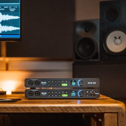 Audient EVO SP8, expansor de preamplificadores de estudio, ocho preamplificadores EVO, 8 preamplificadores de micrófono EVO con Smartgain, preamplificador de micrófono, negro