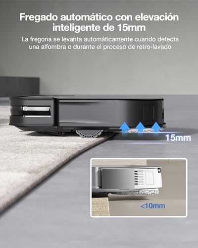 ECOVACS X2 Combo Robot Aspiradora 8700Pa portátil, robótica 8700pa con mapeo, Doble vacío automático, Trapeador de elevación de 15 mm, Limpieza de Agua Caliente