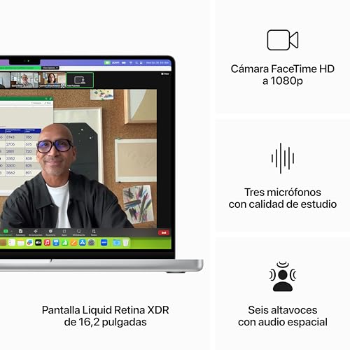 Apple 2023 MacBook Pro (de 16 Pulgadas, Chip M3 Pro de Apple con CPU de Doce núcleos y GPU de dieciocho núcleos, 18GB Memoria unificada, 512 GB) Teclado portugués - Negro Espacial