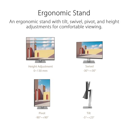 ASUS ProArt Display PA24ACRV - Monitor Profesional de 23,8 Pulgadas, IPS, QHD(2560x1440), 95% DCI-P3, ΔE<2, USB-C, VESA DisplayHDR 400, VESA MediaSync, Soporte ergonómico, Sostenibilidad ecológica