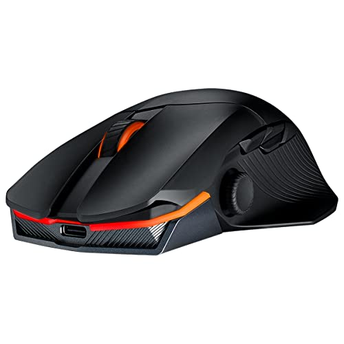 ASUS ROG Chakram X Origin - Ratón Gaming, Conectividad Triple 2.4GHz RF, Bluetooth y con Cable, Sensor de 36000 dpi, 11 Botones Programables, Joystick Desmontable, Cable Paracord, Negro