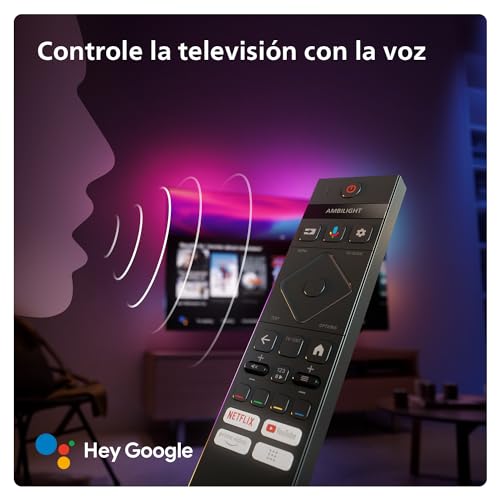 Philips Ambilight 48OLED819: Smart TV 4K OLED - Pantalla de 48 Pulgadas con P5 AI Picture, Google TV, Dolby Vision y Dolby Atmos Sound, Funciona con Alexa y Asistente de Google - Metal