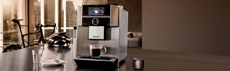 Siemens TI9553X1RW Cafetera Superautomática, EQ.9 plus, 1500 W, 1.7 litros, Plástico, Acero