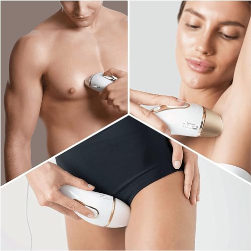 Braun Silk-expert Pro 5 Depiladora Mujer Luz Pulsada IPL, con 2 Cabezales Standar y 2 de Precisión, Alternativa a la Depilación Láser en Casa, Regalos Originales para Mujer, PL 5137MN, Blanco/Dorado