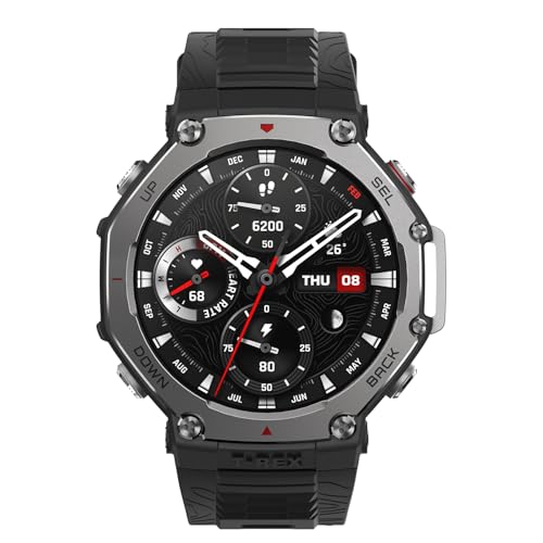 Amazfit T-Rex 3 Outdoor Smartwatch 48 mm Pantalla AMOLED, Mapas & Navegación Offline, 6 Sistemas de Satélite GPS Doble Banda, 27 Días de Duración de Batería, Pago NFC, 170 Modo Deportes de Aventura