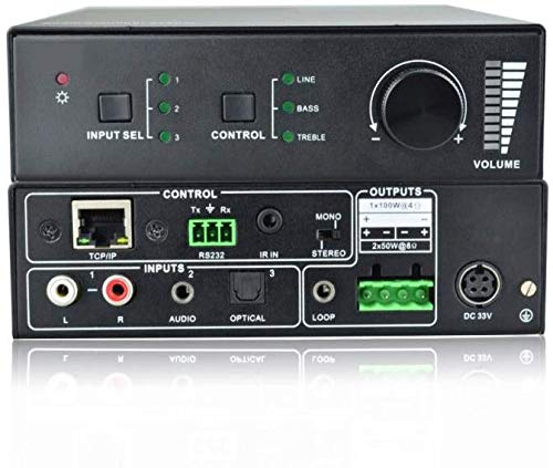 Vivolink - Audio Amplifier 2x50w (Class-d) 2 Line + spdif Input, pa250 ((Class-d) 2 Line + spdif Input controllable Via Bottoms, rs232, IR, TCP/IP (Web-Based GUI))