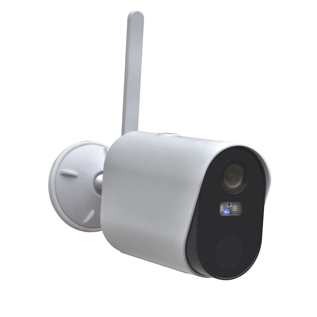 Daewoo - Cámara Independiente inalámbrica WiFi INT/Ext W502 Full HD, detección de Movimiento, visión Nocturna en Color, Sistema de Audio bidireccional, Compatible con Amazon Alexa, Color Blanco