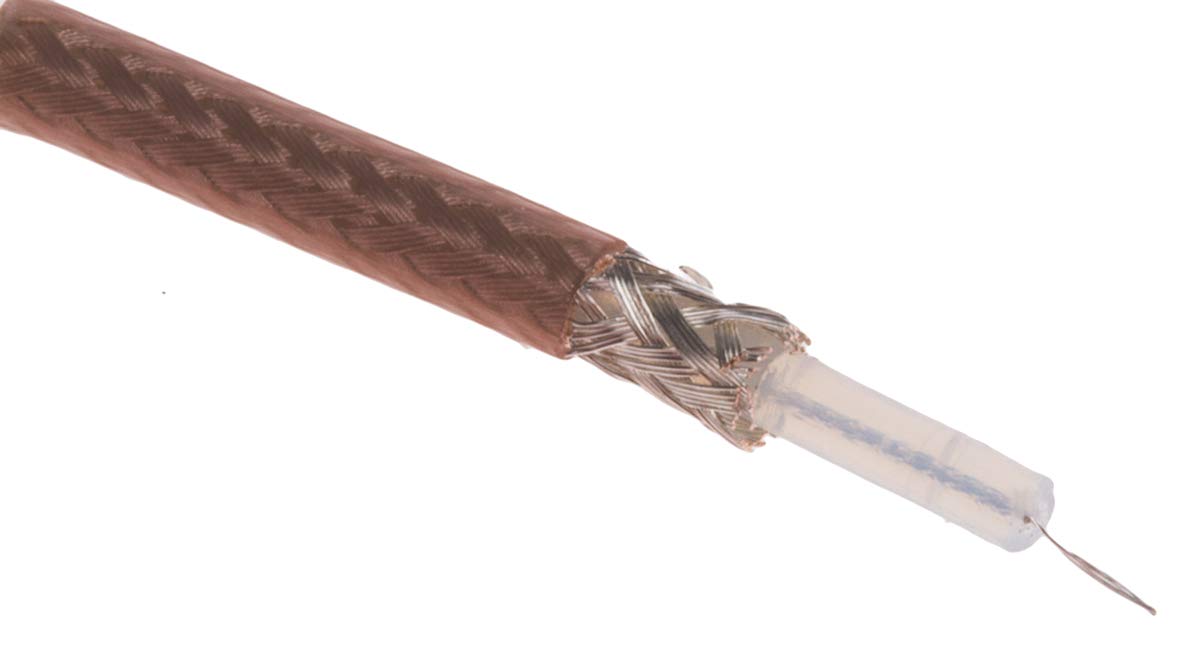 RS PRO Cable coaxial, RG179B/U 75 Ω, diámetro exterior de 2,5 mm, marrón, rollo de 100 metros