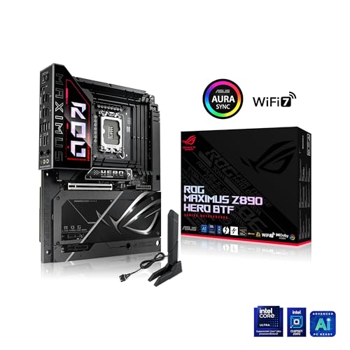 ASUS ROG Maximus Z890 Hero BTF - Placa Base Intel ATX, diseño de Conector Oculto, Ranura de Alta Potencia para gráfica, 22+1+2+2 etapas de Potencia, DDR5, PCIe 5.0 Compatible con GPU Next-Gen