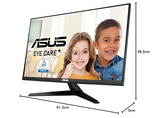 ASUS VY27UQ Monitor Eye Care de 27 Pulgadas 4K, 3840 x 2160, IPS, HDR-10, Adaptive Sync, tecnología Eye Care Plus, Filtro de luz Azul, antiparpadeo, Tratamiento Antibacteriano