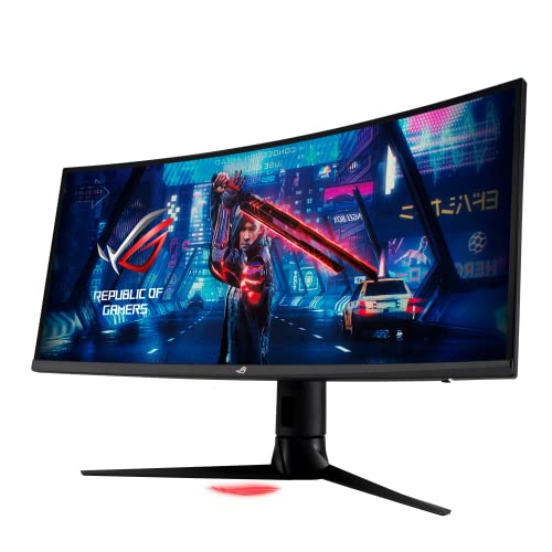 ASUS ROG Strix XG349C - Monitor de Gaming Curvo 34 Pulgadas, UWQHD (3440 x 1440, OC. a 180 Hz, 1 ms MPRT, Extreme Low Motion Blur Sync, USB de Tipo C, 135% sRGB, G-Sync, DisplayHDR 400), Negro