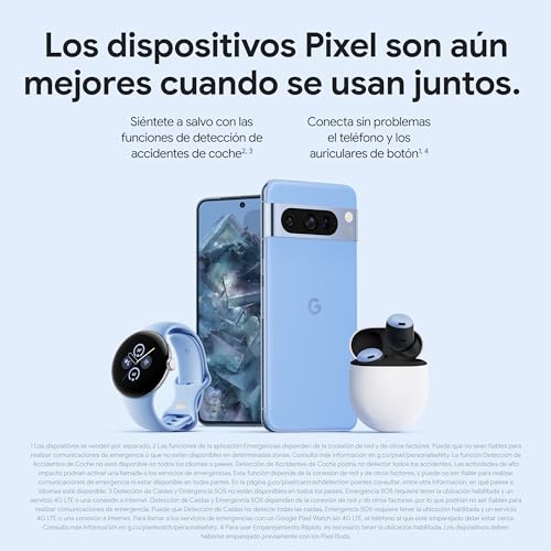Google Pixel 8 Pro -Smartphone Android libre con lente teleobjetivo, batería con autonomía de 24 horas y pantalla Super Actua - Celeste, 128GB