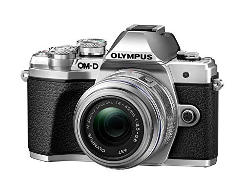 Olympus OM-D E-M10 Mark III Kit, Micro Four Thirds System Camera (16 MP, 5-Axis Image Stabilisation, Electronic Viewfinder) + M.Zuiko 14-42mm EZ Zoom Lens + M.Zuiko 40-150mm Tele Zoom, Silver/Black