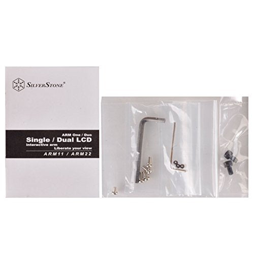 SilverStone SST-ARM11BC - Bracket para montaje de un brazo para monitor LCD LED, Ajustable, con rotación de 360º, brazo basculante arriba/abajo 90º,izquierda/derecha 90º & 180º Max VESA100x100,negro